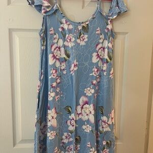 Pink and Blue Cold Shoulder Sundress